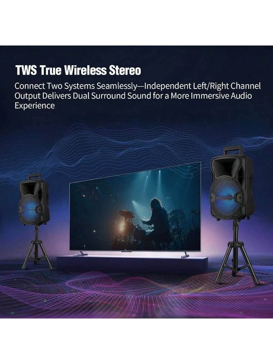TWS True Wireless Stereo  
Connect Two Systems Seamlessly—Independent Left/Right Channel Output Delivers Dual Surround Sound for a More Immersive Audio Experience