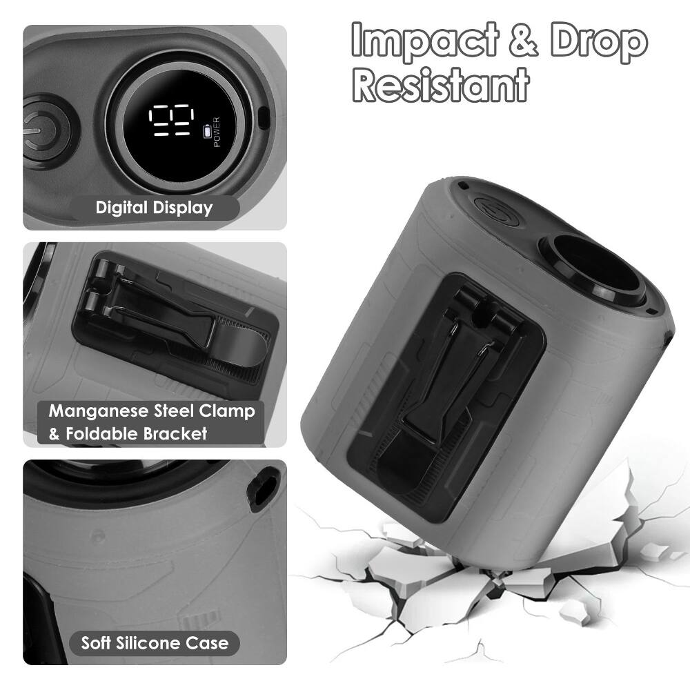 POWER Impact & Drop Resistant Digital Display Manganese Steel Clamp & Foldable Bracket Soft Silicone Case