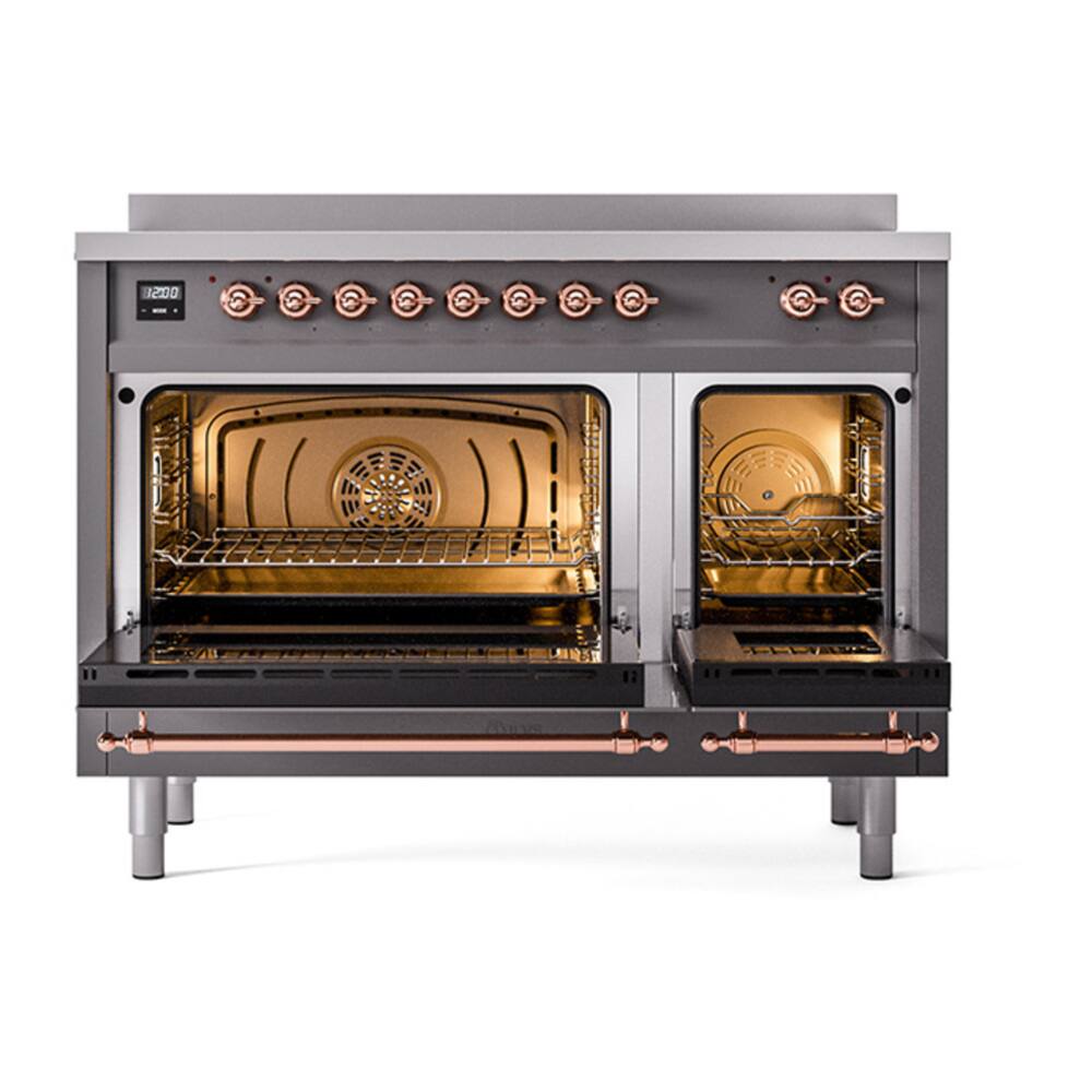 Alt View 1. ILVE - ILVE Nostalgie II 48 inch Induction Range with 6 Induction Elements (Graphite Matte) - Graphite Matte.