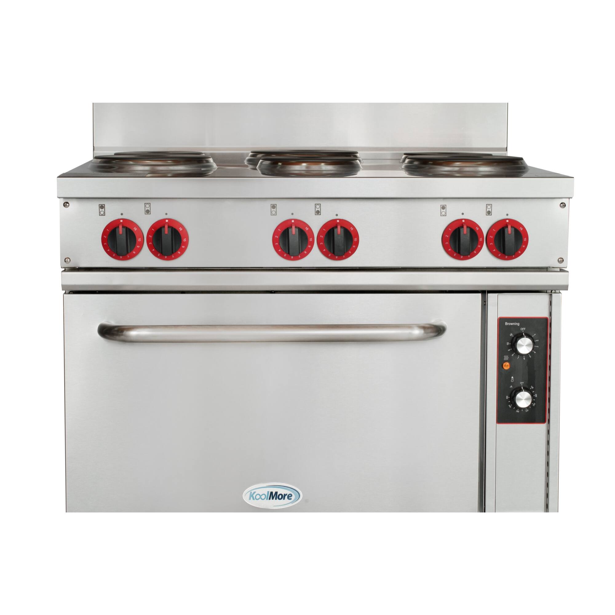 Alt View 5. Koolmore - 36 In. Commercial Electric Range with 6 Burners and 1 Standard Electric Oven in Stainless Steel - 208V 3 Phase - Stainless-Steel.