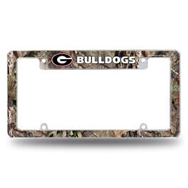 Rico Industries - Georgia Bulldogs Chrome Metal License Plate Frame with Bold Mossy Oak Camouflaged Camo Design - Multi