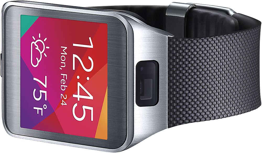 Alt View 2. Samsung - Geek Squad Certified Refurbished Gear 2 Smartwatch 58.4mm Metal - Silver/Black.