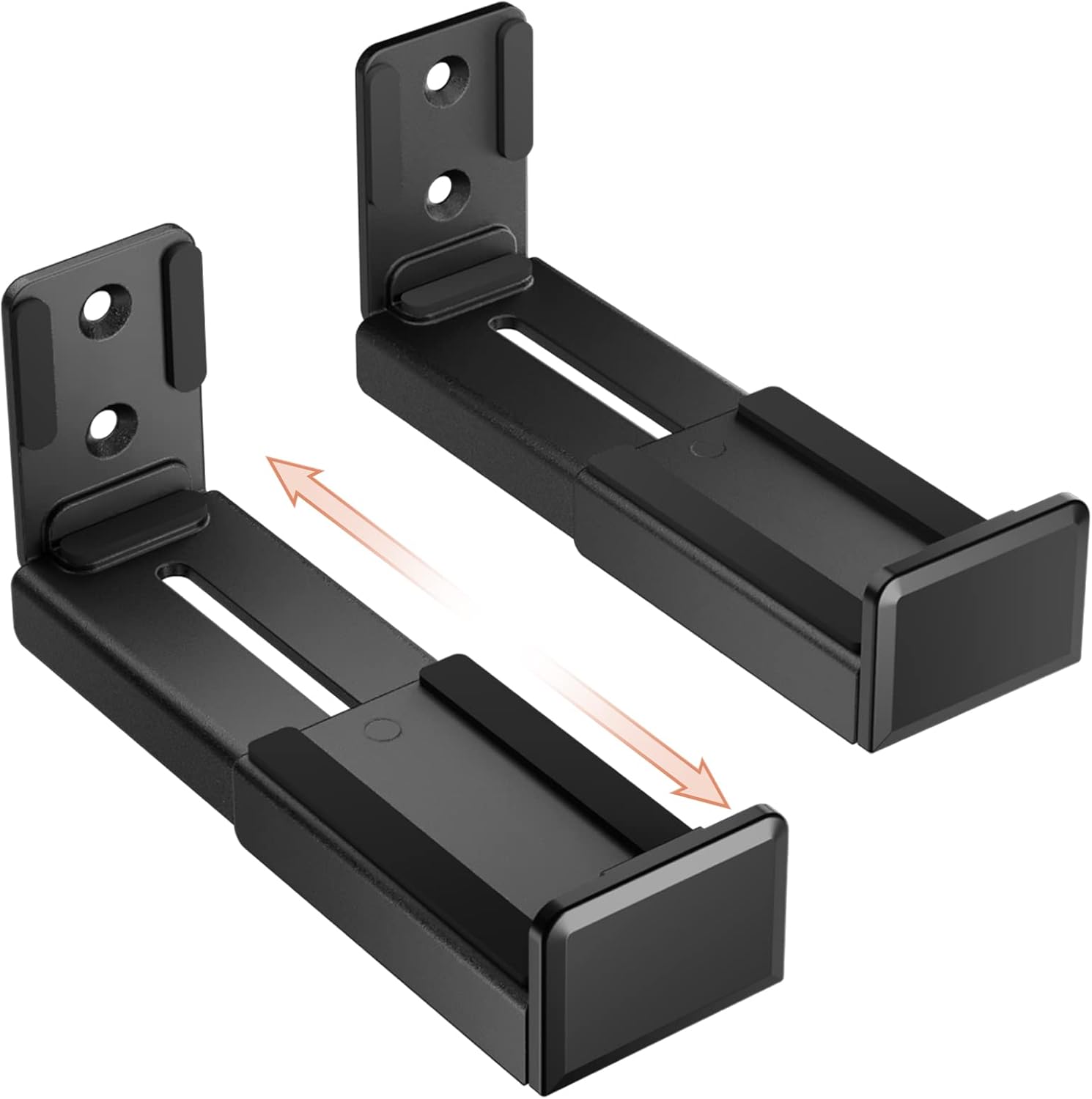 Front. Schertz - Universal Dual Soundbar Wall Mount, Depth Adjustable, Holds 33 lbs - Black.