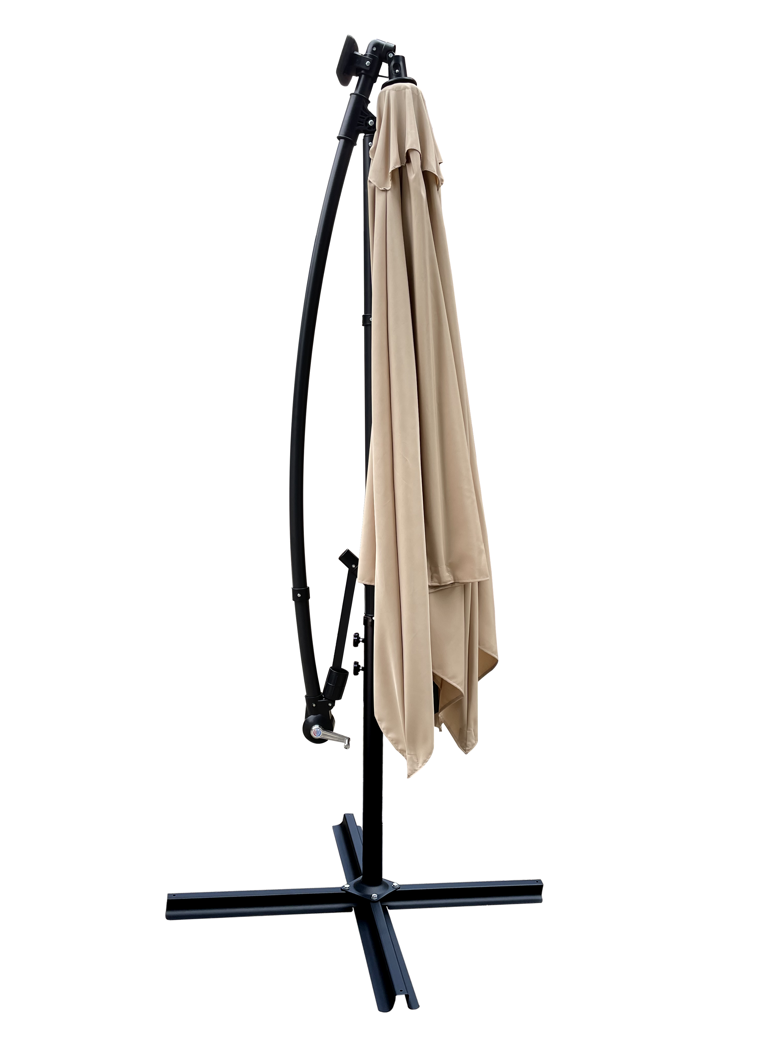 Back. Loheer - Loheer 8ft Square Solar Lighted Patio Umbrella with 32 LED Lights Crank Lift and Cross Base for Backyard Pool Shade.