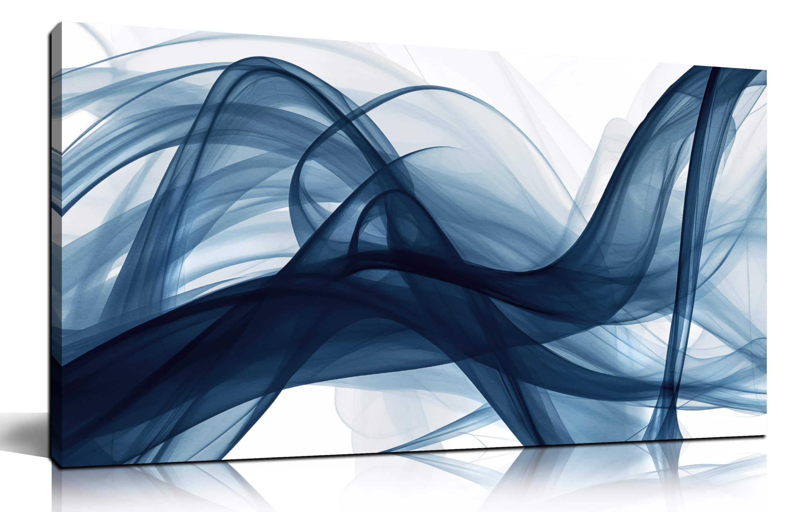 Fabibe - Abstract Canvas Wall Art for Living Room Blue and White Prints Decor for Bedroom Home Office Decor for Women Size 20" x - Blue and White 40L" x 20W"