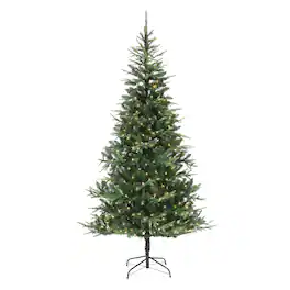 Philips - Refurbished Excellent - 7.5' PRE-LIT CHRISTMAS TREE FRASER FIR TREE 400 WARM WHITE LED LIGHTS - Green