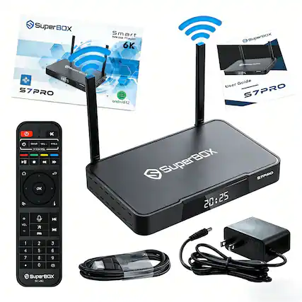 SuperBOX Smart Media Player 6K
SuperBOX S7PRO 2
Android 12
User Guide S7PRO
- VOL
- OK
- 1 2 3 4 5 6 7 8 9 0
SuperBOX PC-220