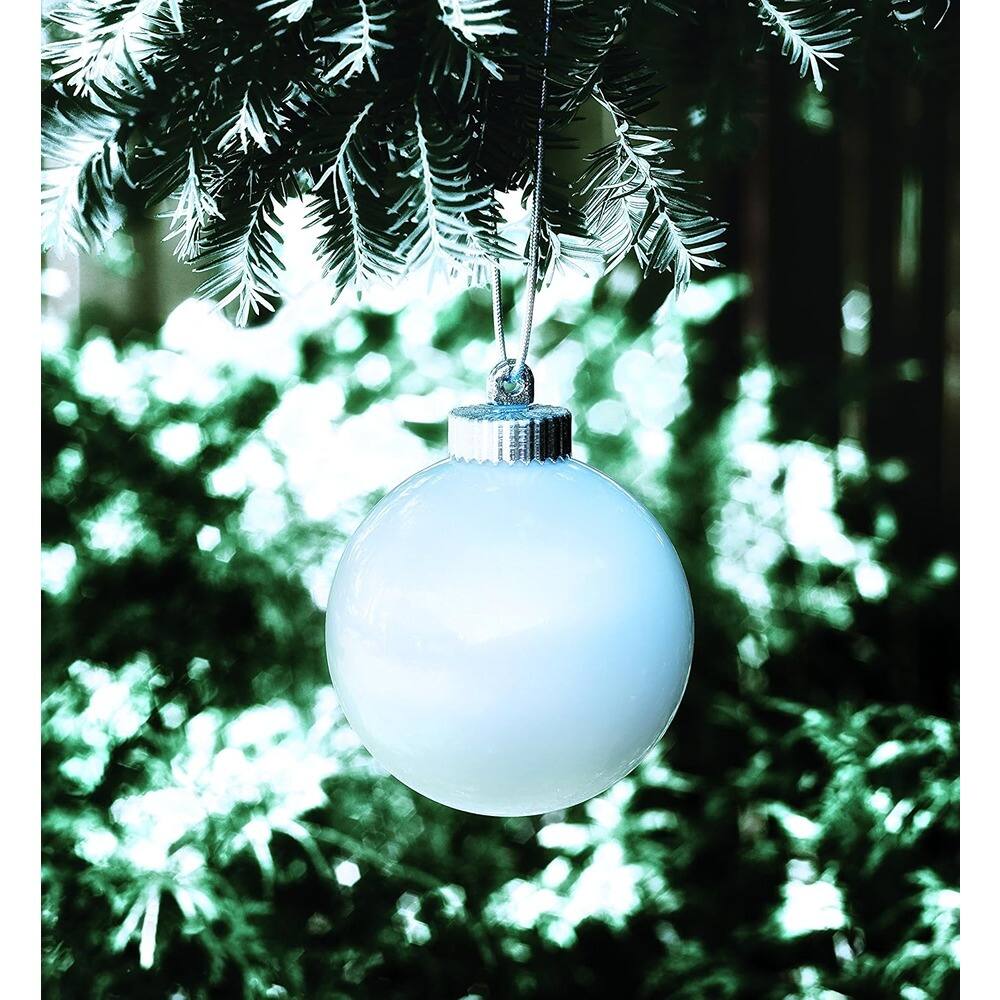 Left. RTMB - 5" Outdoor Battery-Powered Hanging LED Globe Light with Pulsing Effect for Yard or Porch (1 Pack) - White.