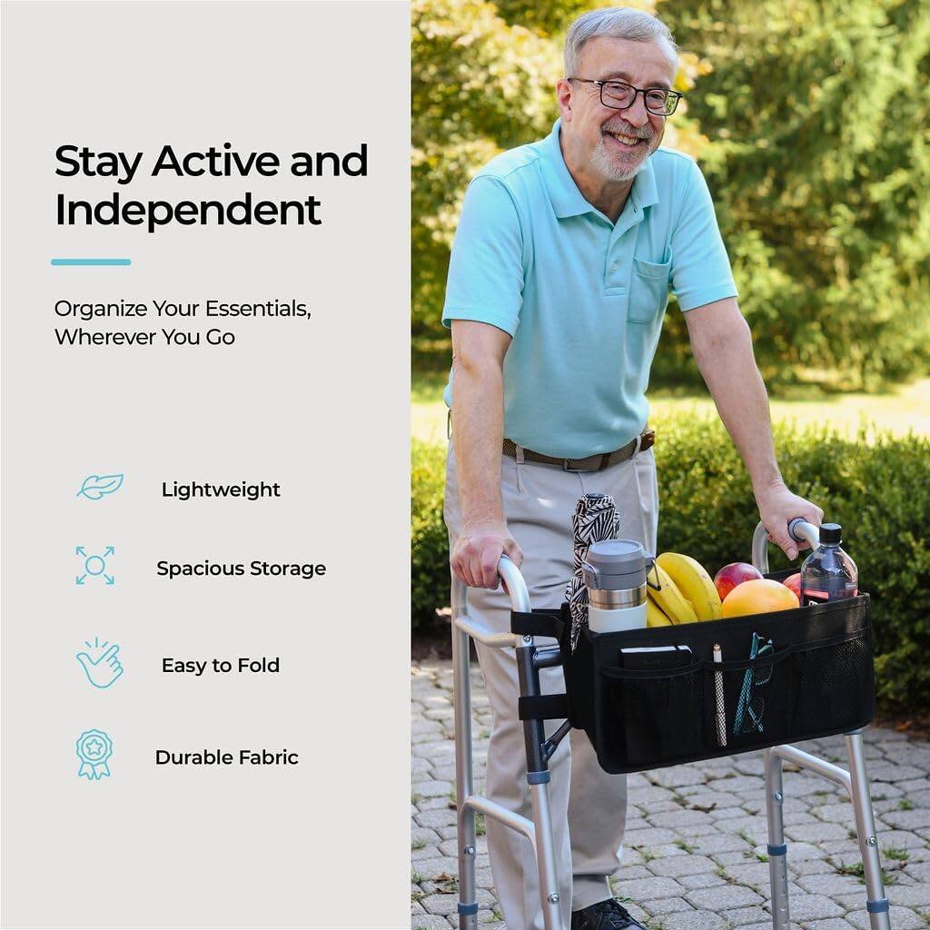 Stay Active and Independent

Organize Your Essentials, Wherever You Go

- Lightweight
- Spacious Storage
- Easy to Fold
- Durable Fabric