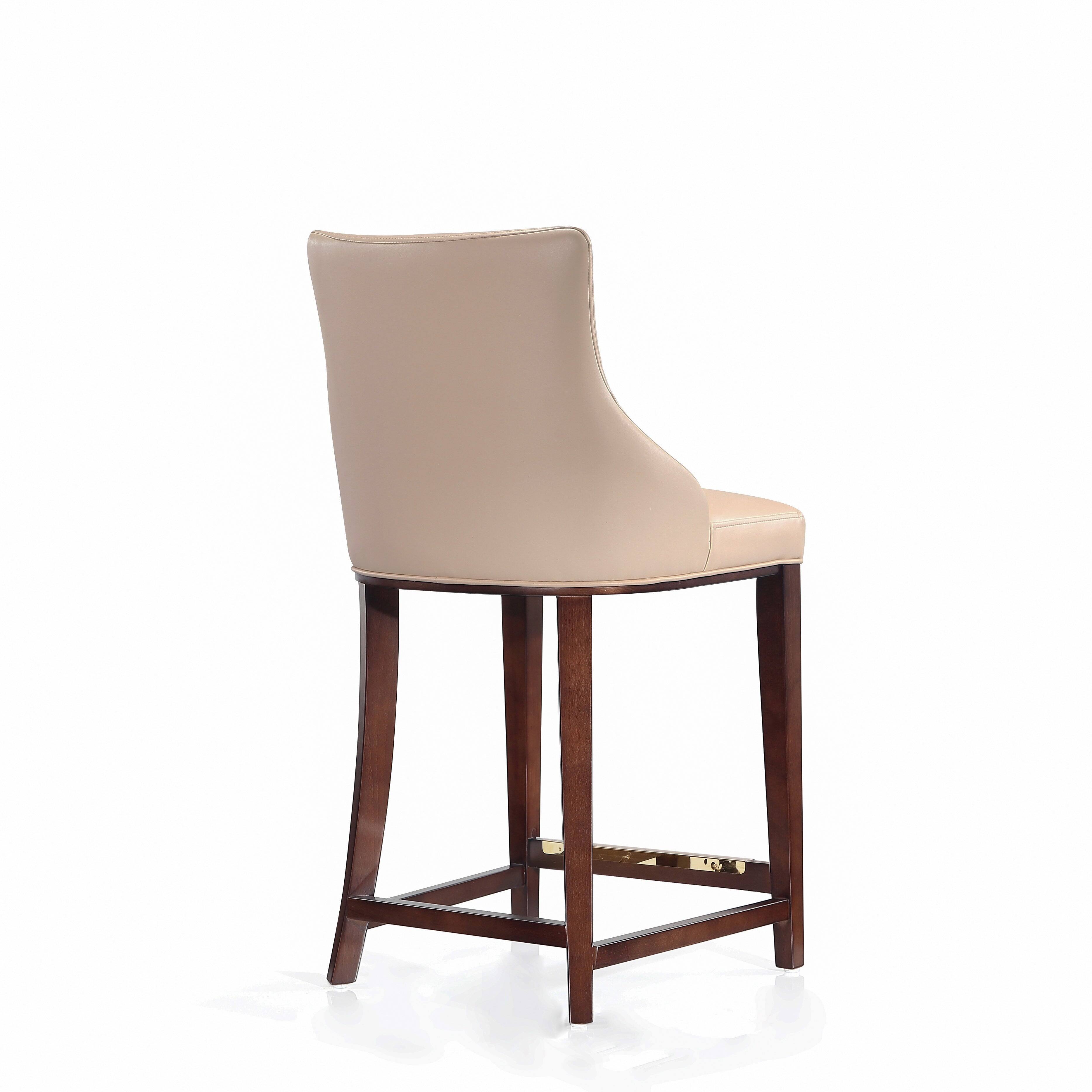 Alt View 3. Manhattan Comfort - Shubert Modern Wood Upholstered Counter Stool - Tan.
