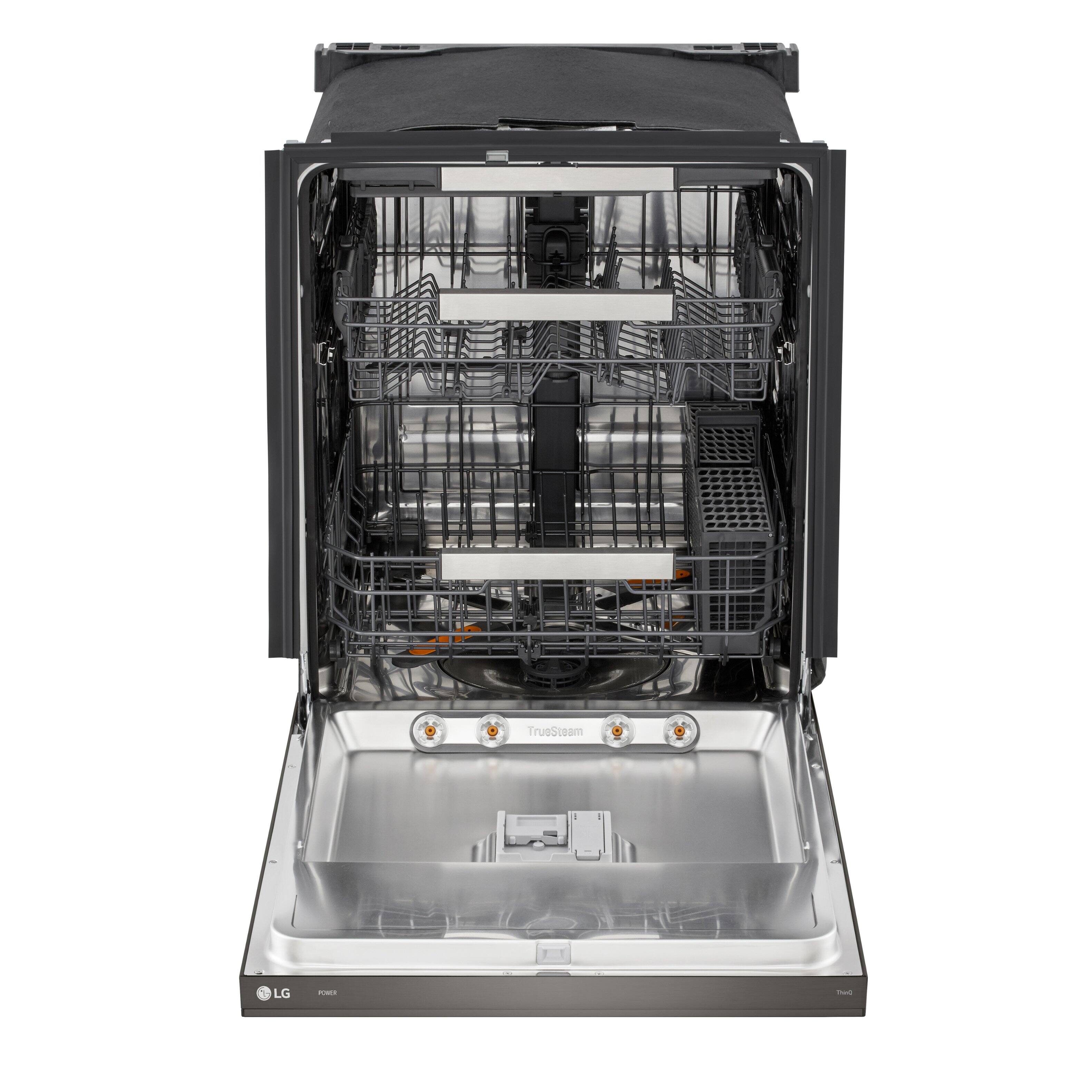 Alt View 9. LG - FlushFit 24" Top Control Smart Built-In Stainless Steel Tub Dishwasher with 3rd Rack, 1-Hour Wash & Dry Cycle and 42dBA - Black Stainless Steel.