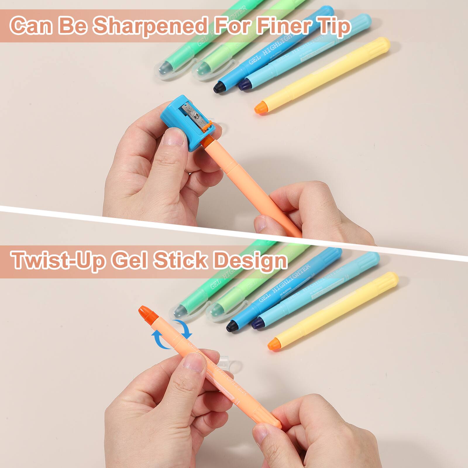 Can Be Sharpened For Finer Tip

Twist-Up Gel Stick Design