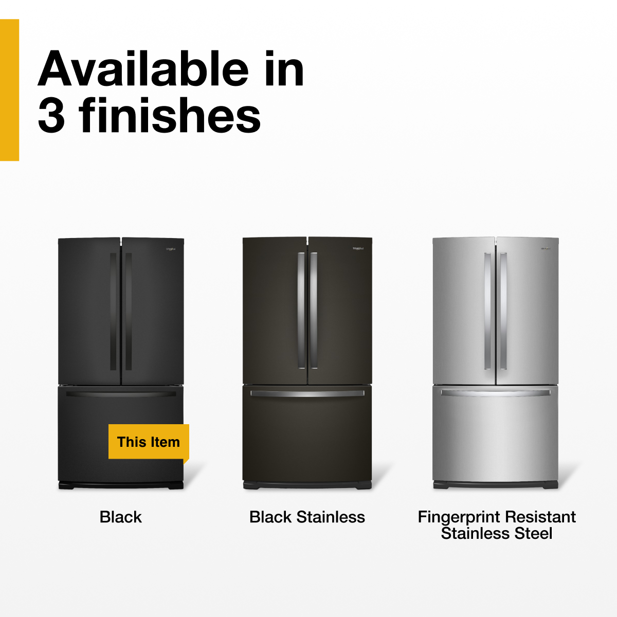 Available in 3 finishes

- Black
- Black Stainless
- Fingerprint Resistant Stainless Steel

This Item