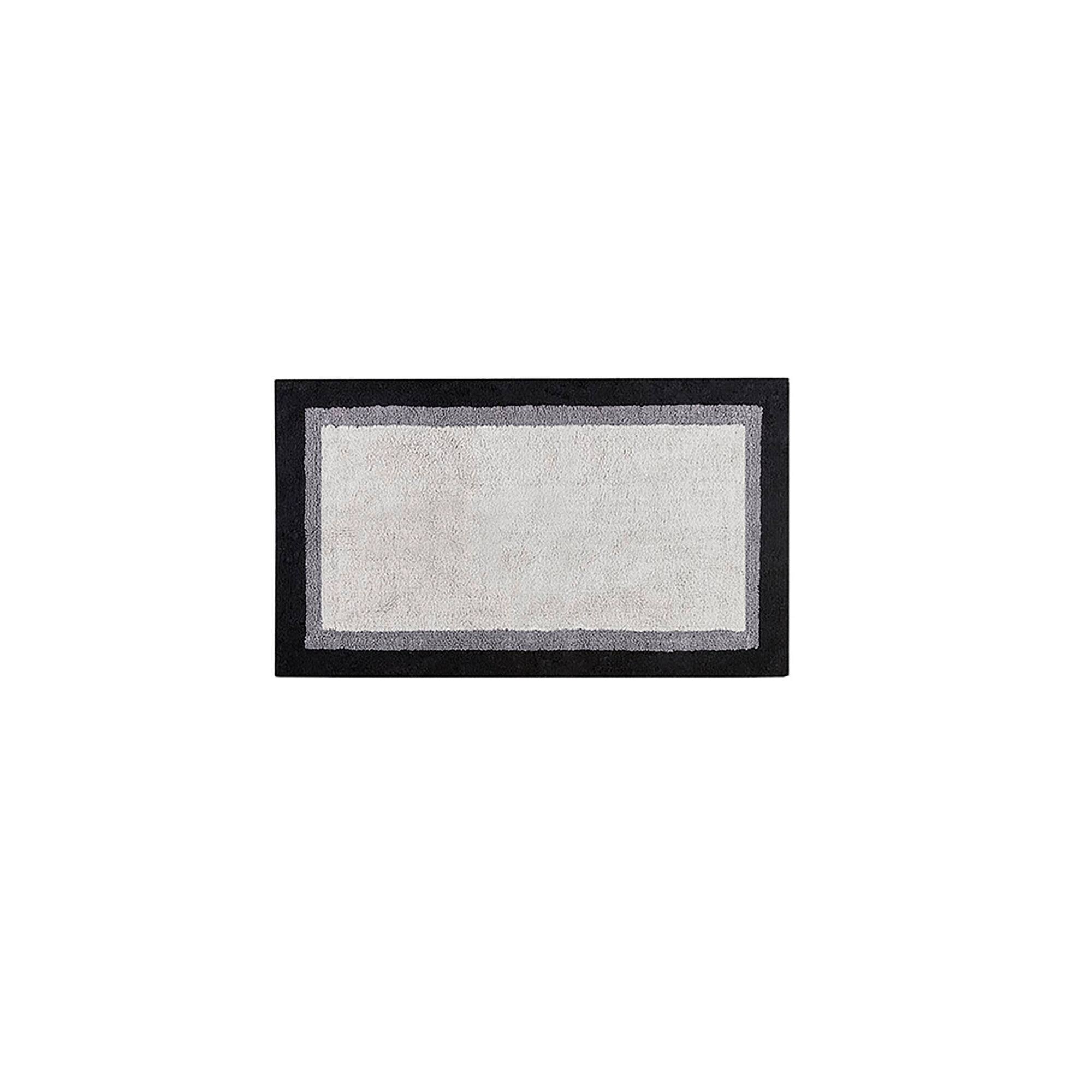 Front. APRILSOUL - 100 Cotton Tufted Bath Mat 05 Medium Pile Soft Absorbent Quick Dry Non Skid - Black.