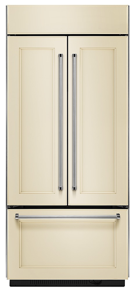 Angle View: KitchenAid - 20.8 Cu. Ft. French Door Built-In Refrigerator - White