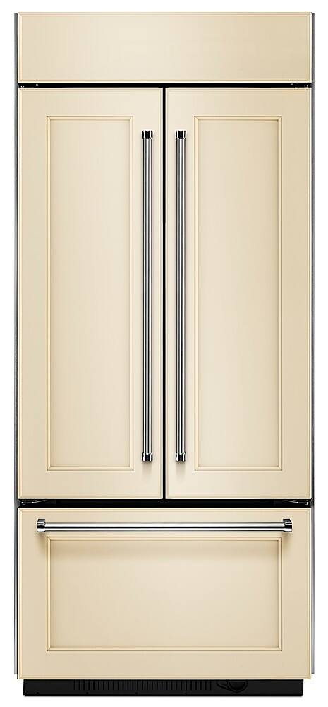Angle. KitchenAid - 20.8 Cu. Ft. French Door Refrigerator with Panel Ready Design - Custom Panel Ready.