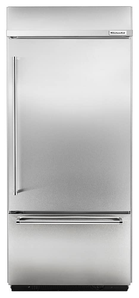 KitchenAid - 20.9 Cu. Ft. Bottom-Freezer Built-In Refrigerator - Stainless Steel - Front_Zoom