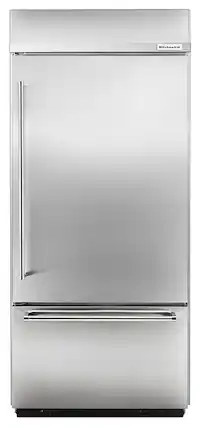 Front. KitchenAid - 20.9 Cu. Ft. Bottom-Freezer Built-In Refrigerator - Stainless steel.