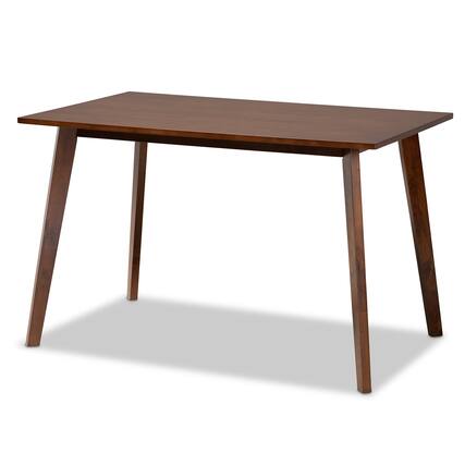Front. Baxton Studio - Britte Mid-Century Modern Transitional Finished Rectangular Wood Dining Table - Walnut.