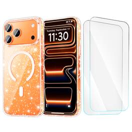 Entronix - iPhone 17 Pro Max Bundle: Case with 2 Screen Protectors - Glitter Clear