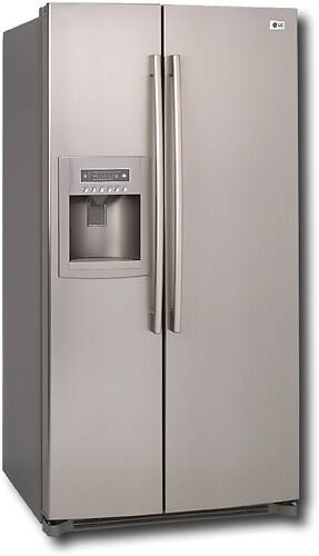 Angle Standard. LG - 20.5 Cu. Ft. Side-by-Side Refrigerator with Thru-the-Door Ice and Water - Titanium.