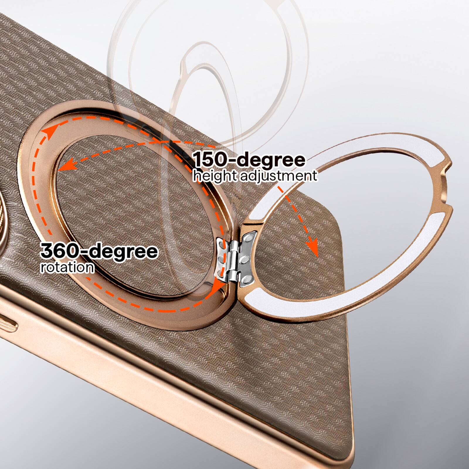 150-degree height adjustment  
360-degree rotation