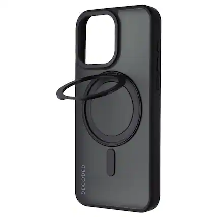 Front. DECODED - Decoded 360 Loop Stand Back Case for MagSafe for Apple iPhone 15 Pro Max - Black - Black.
