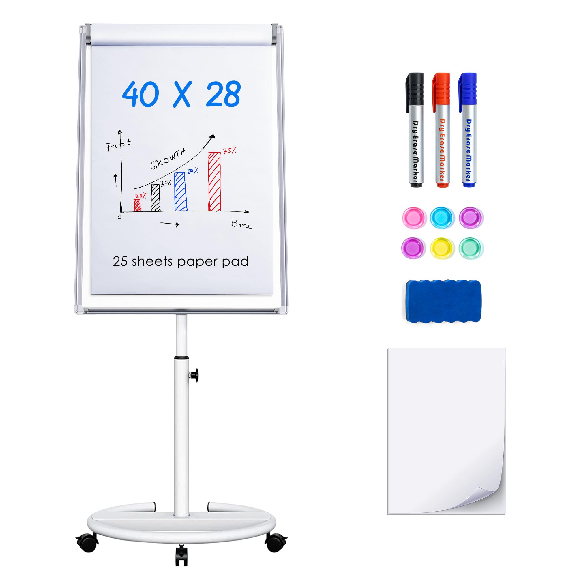 40 X 28  
Pro  
75% GROWTH  
202 3%  
207 time  
DryEraseMarker  
DryEraseMarker  
DryEraseMarker  
25 sheets paper pad