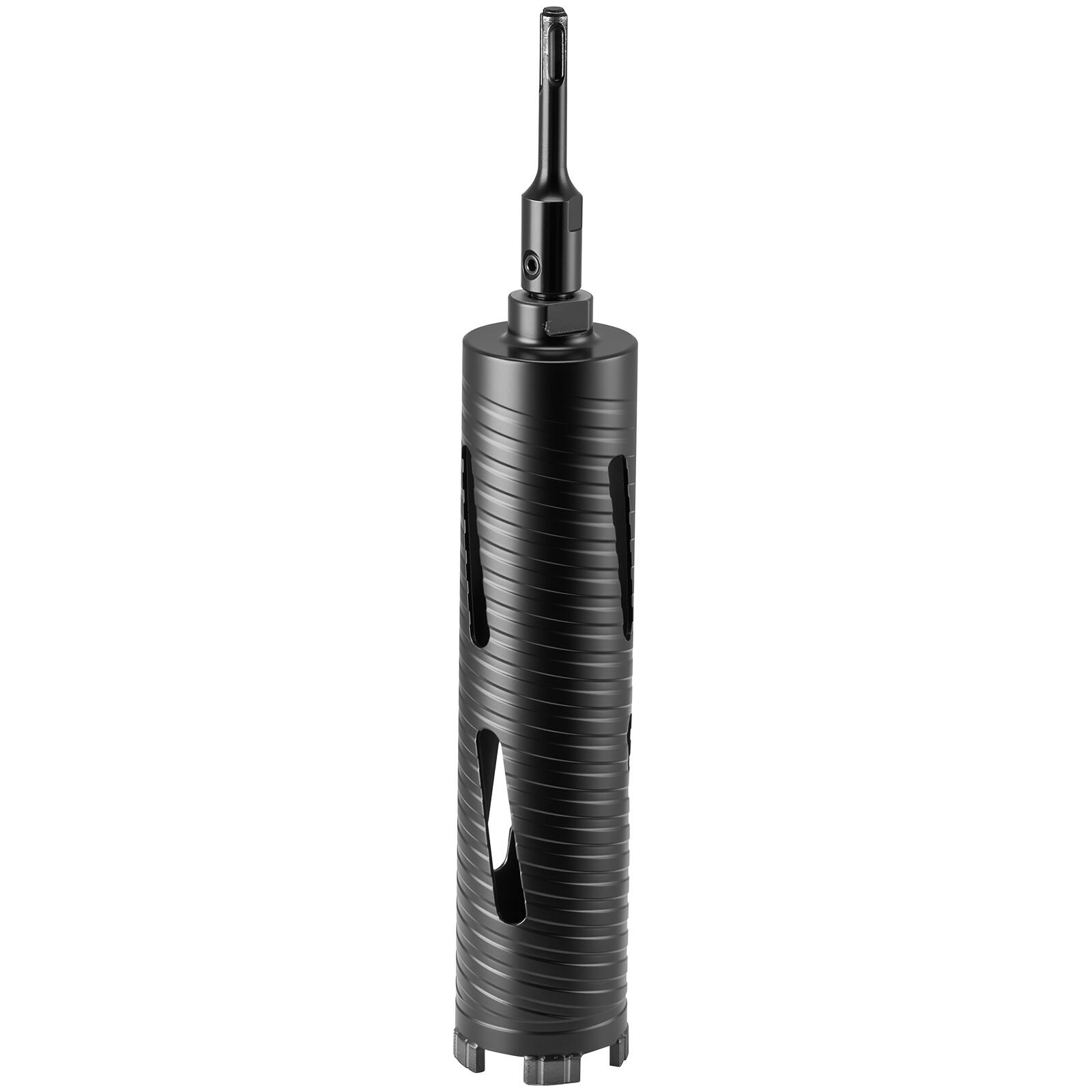 Alt View 5. VEVOR - Core Drill Bit, 2-1/2 inch Diameter, 9-1/2 inch Drilling Depth, 5/8-11 Internal Thread, Diamond Dry Coring Bit - Black.