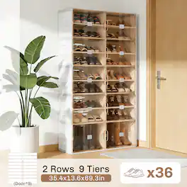 KERDOM - Collapsible 16-40 Shoes Organizer for Boots, Sneakers, Tall Shoes - Foldable Shoes Rack Storage Cabinet for Entryway - White