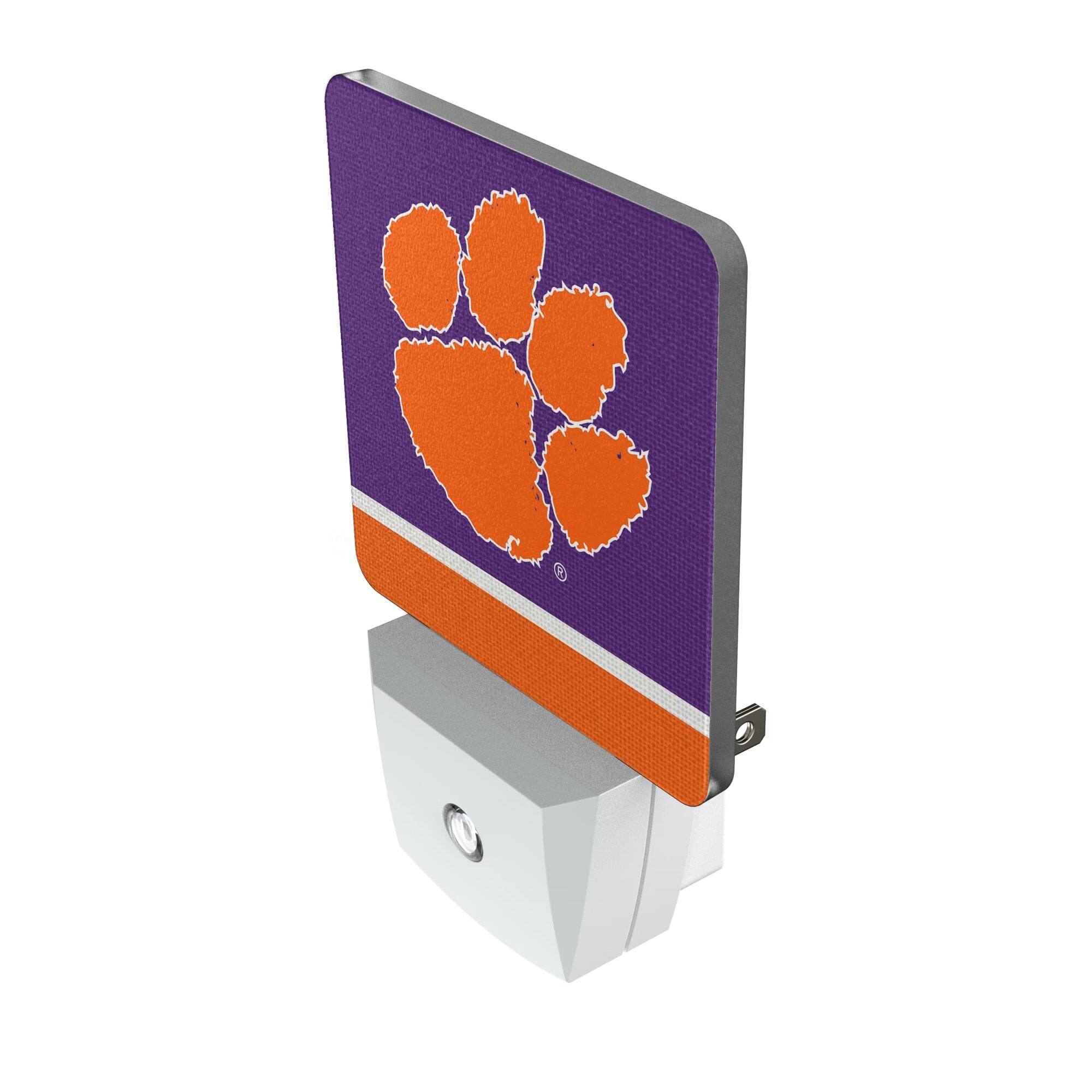 Alt View 1. Keyscaper - Clemson Tigers Stripe Design Nightlight 2-Pack - Multicolor.