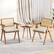 Back. Costway - Set of 4 Rattan Accent Chairs Leathaire Dining Chairs Modern Living Room Chairs - White + Natural.