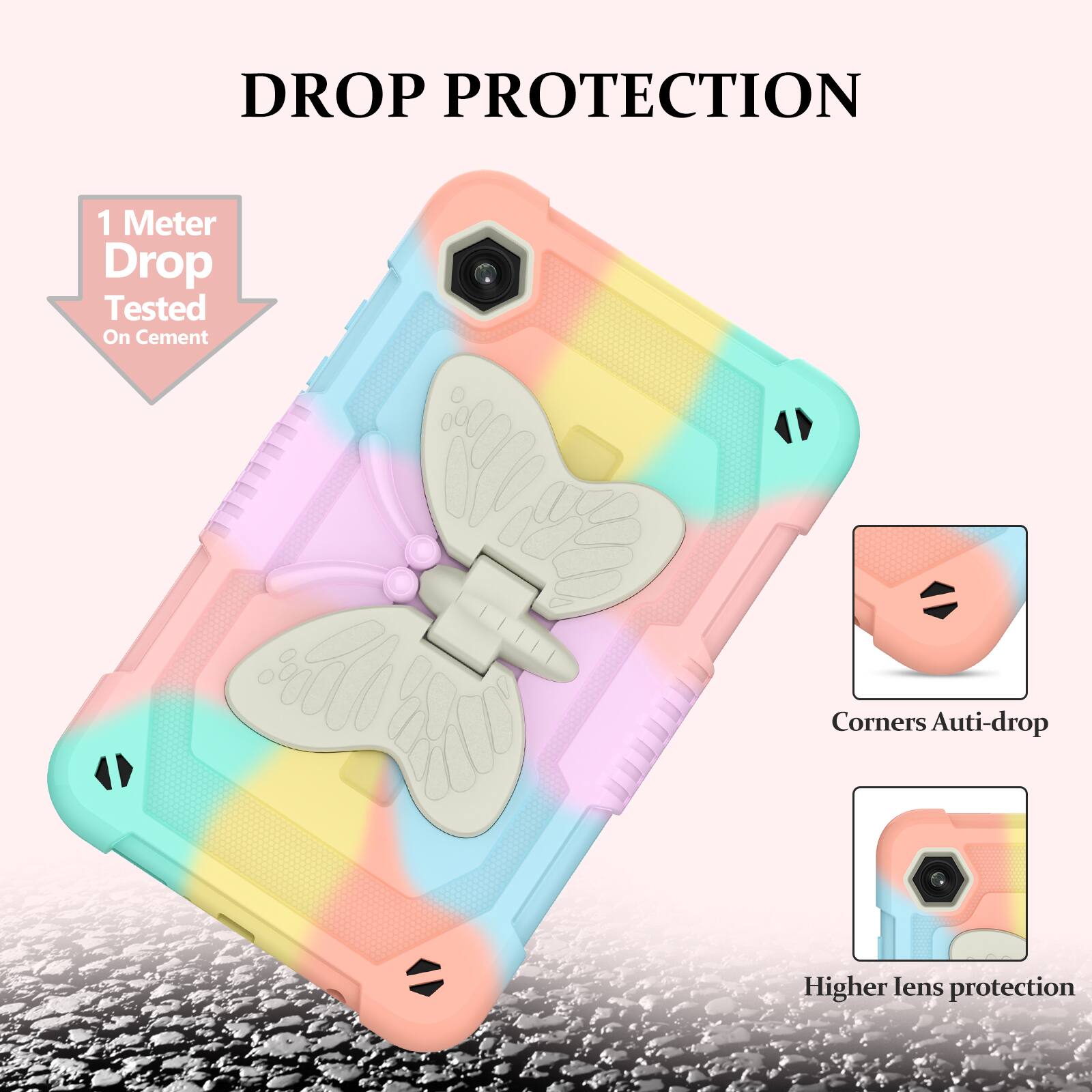 DROP PROTECTION

1 Meter Drop Tested On Cement

Corners Auto-drop

Higher lens protection