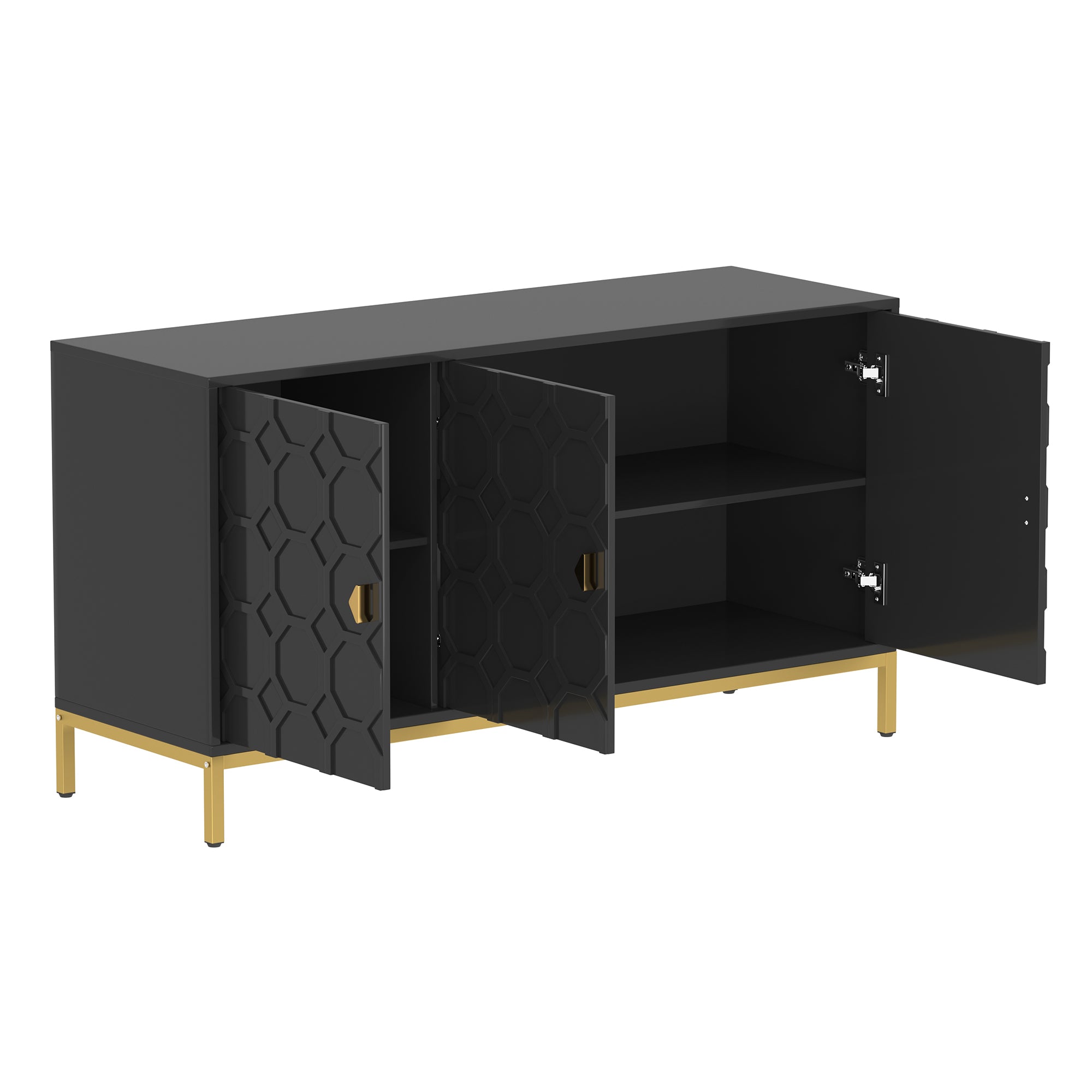 Alt View 7. Boyel Living - Freestanding Storage Cabinet 3-Door Accent Cabinet - Black.
