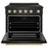 Angle. ZLINE - 36 in. Wide 5 Elements Autograph 5.2 cu. ft. Paramount Freestanding Induction Range in Black Steel with Gold Accents - Black Stainless Steel.