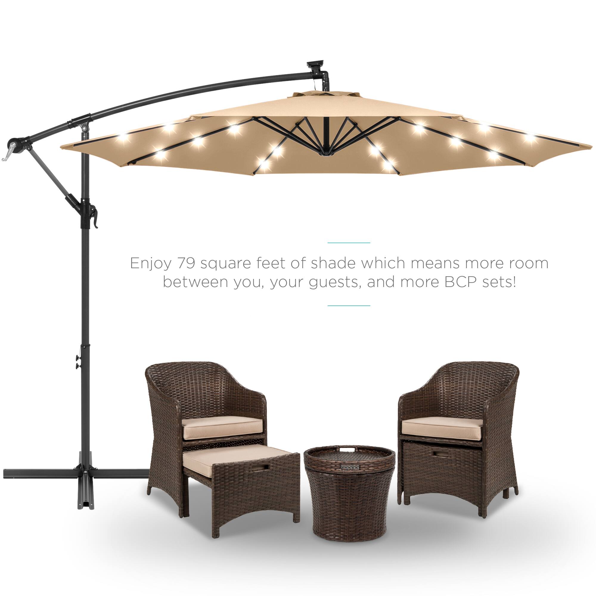 Enjoy 79 square feet of shade which means more room between you, your guests, and more BCP sets!