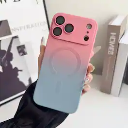 Dteck - Gradient Magnetic Case for Apple iPhone 17 Pro Max,Compatible with Mag Safe,Soft Silicone Shockproof Cover w/ Lens Film - D