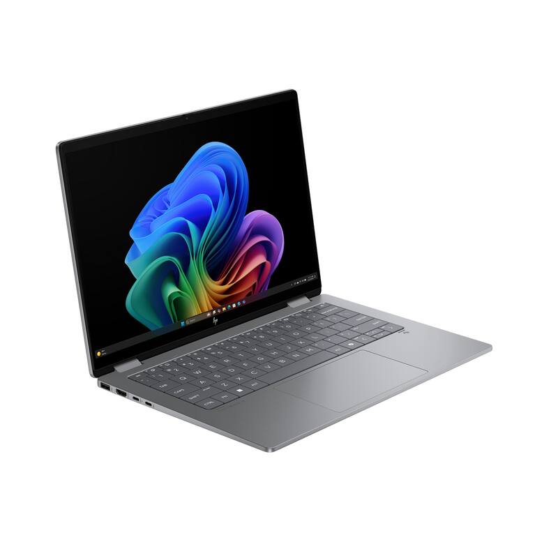 Alt View 3. HP - HP OmniBook X Flip 14" 2K Touchscreen,AMD Ryzen AI 5 340,16GB RAM,512GB SSD,Backlit keyboard,Win 11 Pro,Silver - Silver.