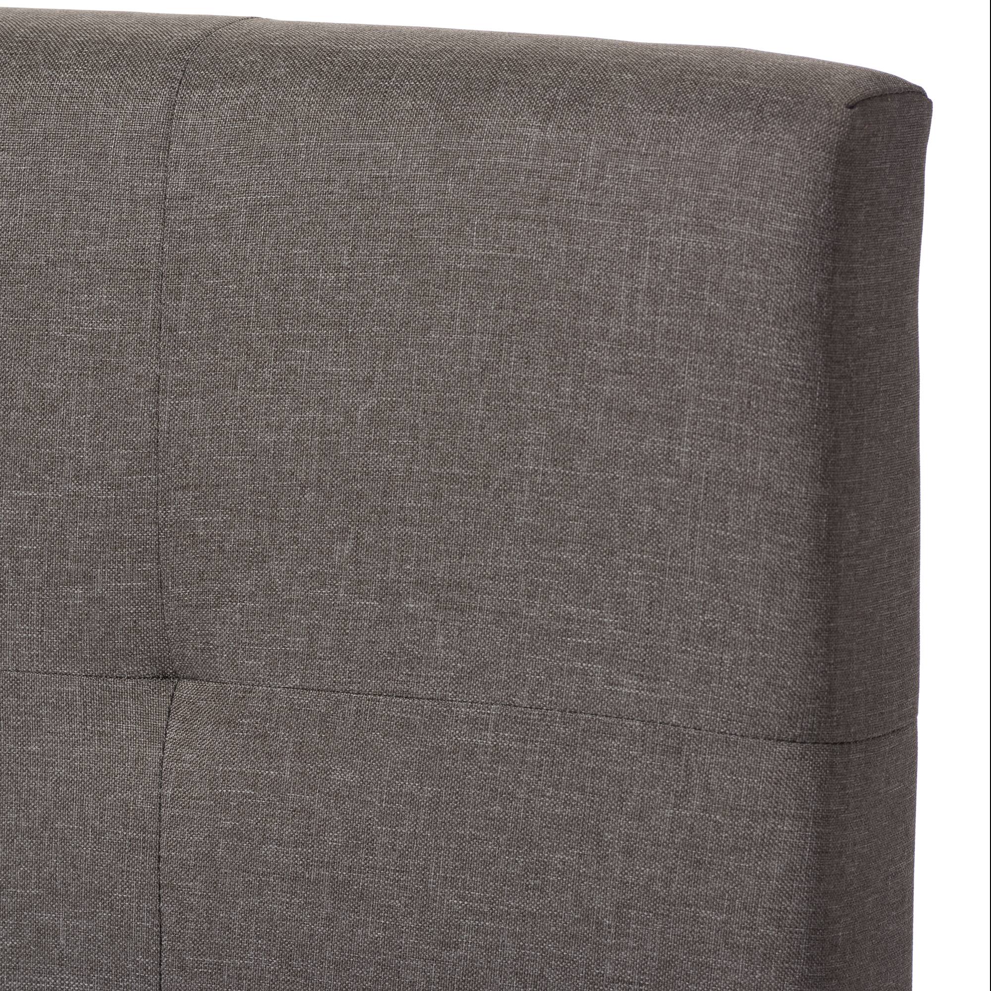 Left. Baxton Studio - Brookfield Modern and Contemporary Fabric Upholstered Grid-tufting Bed - Grey.