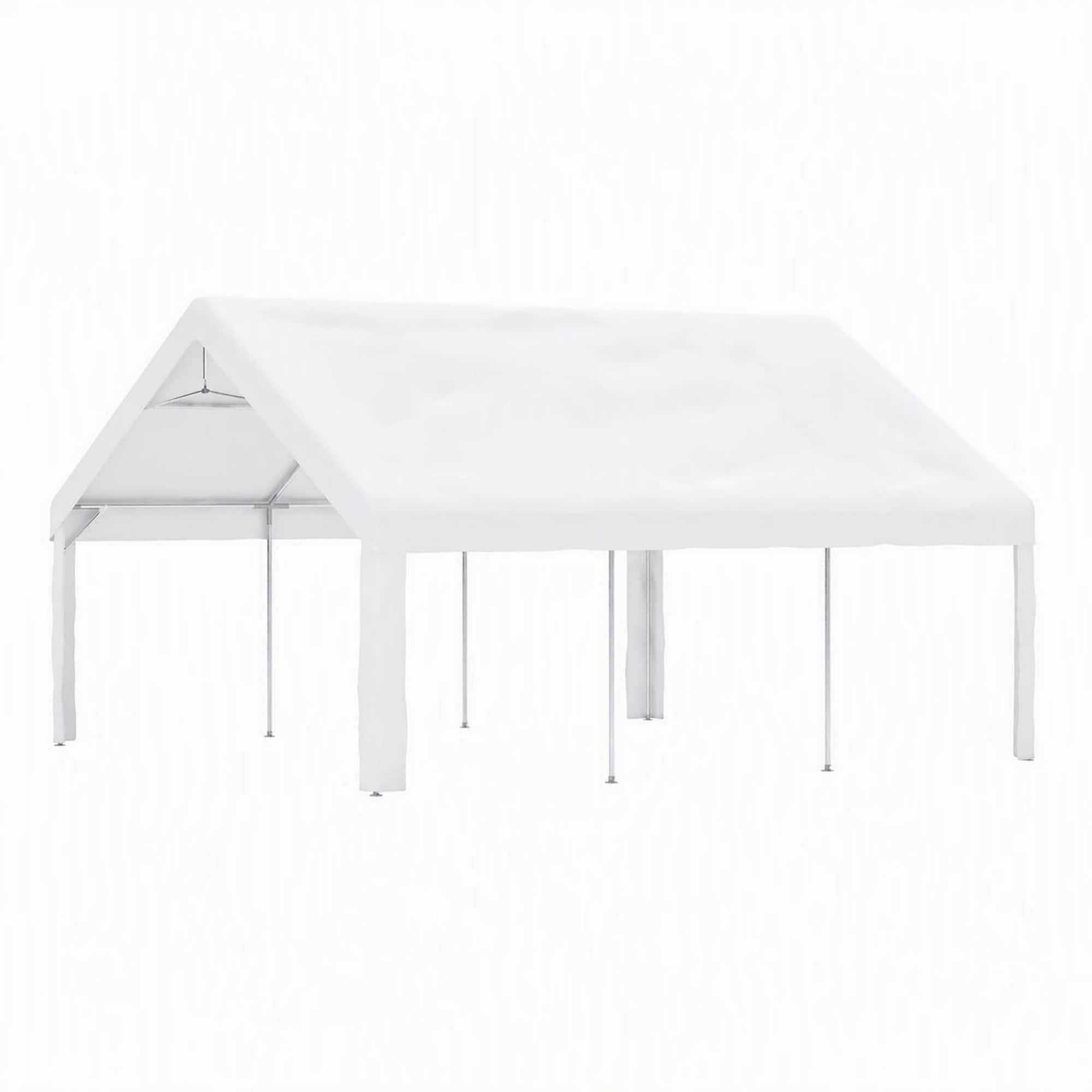 RYHNUYNE - 20x20 ft Canopy Tent Removable Walls Carport Waterproof UV Cover Fold Storage Parties - White