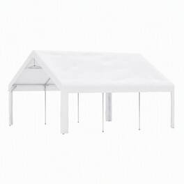 RYHNUYNE - 20x20 ft Canopy Tent Removable Walls Carport Waterproof UV Cover Fold Storage Parties - White