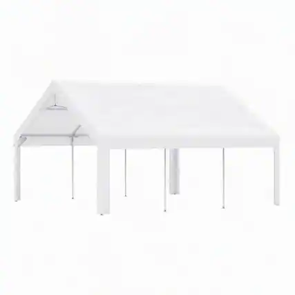 Front. RYHNUYNE - 20x20 ft Canopy Tent Removable Walls Carport Waterproof UV Cover Fold Storage Parties - White.