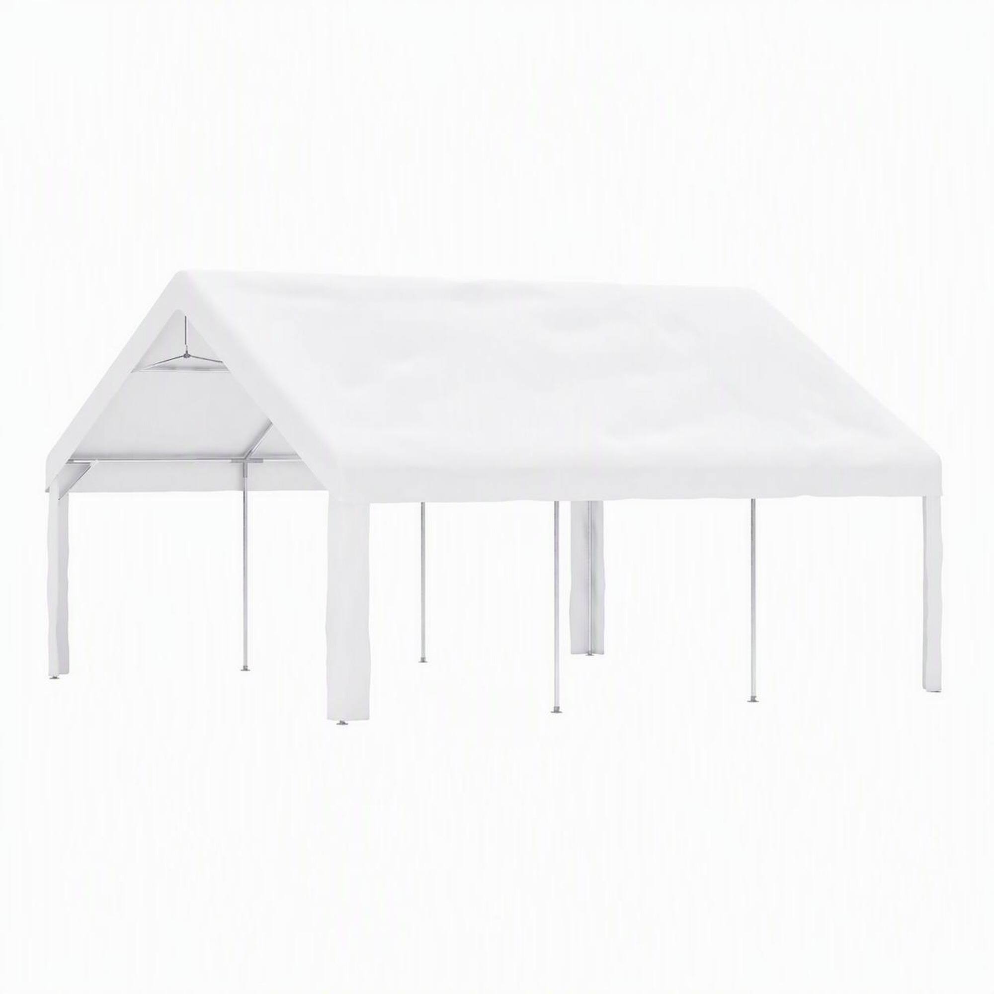 Front. RYHNUYNE - 20x20 ft Canopy Tent Removable Walls Carport Waterproof UV Cover Fold Storage Parties - White.