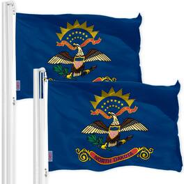 G128 - North Dakota State Flag 3x5 ft 2-Pack, 150D Printed Polyester - Assorted Colors