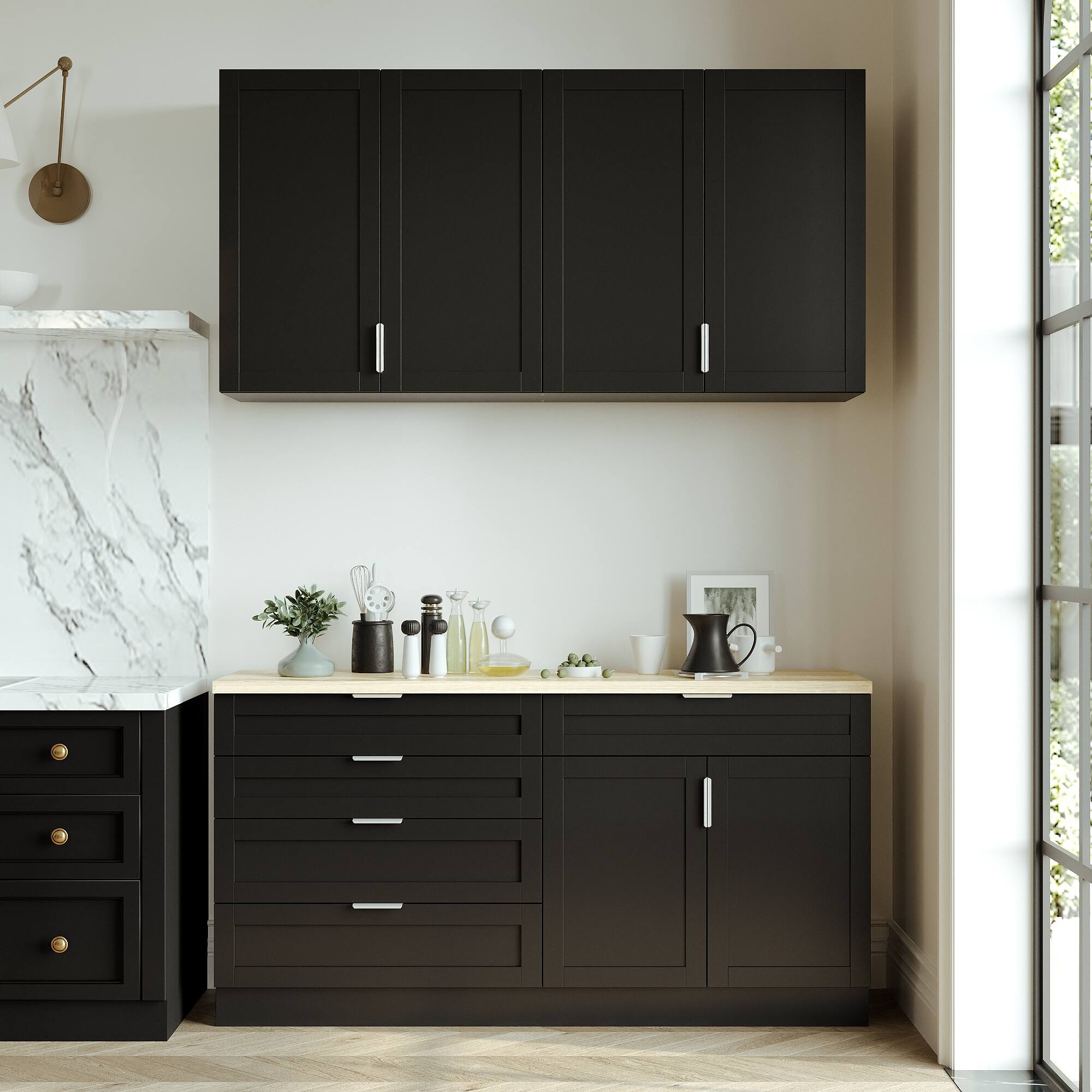 Alt View 4. Famapy - Famapy Modular Split - design Multi - Purpose Storage Cabinet Set - Black.