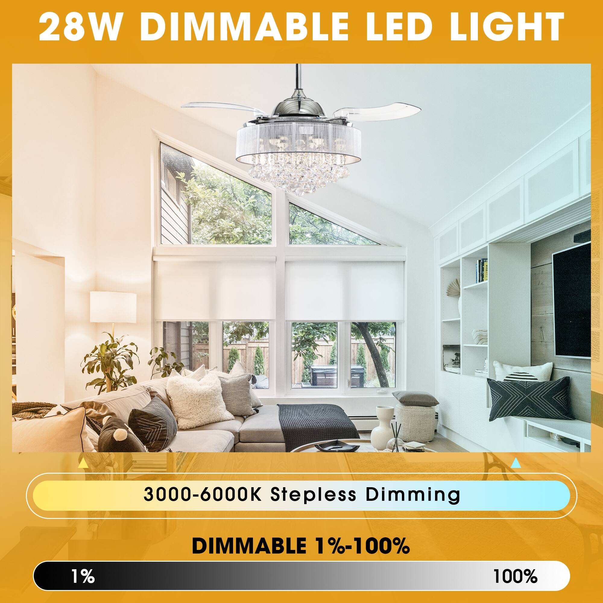 28W DIMMABLE LED LIGHT

3000-6000K Stepless Dimming

DIMMABLE 1%-100%