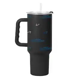 Logo Brands - Carolina Panthers 40oz. Step and Repeat Powder Coat Tumbler - Black