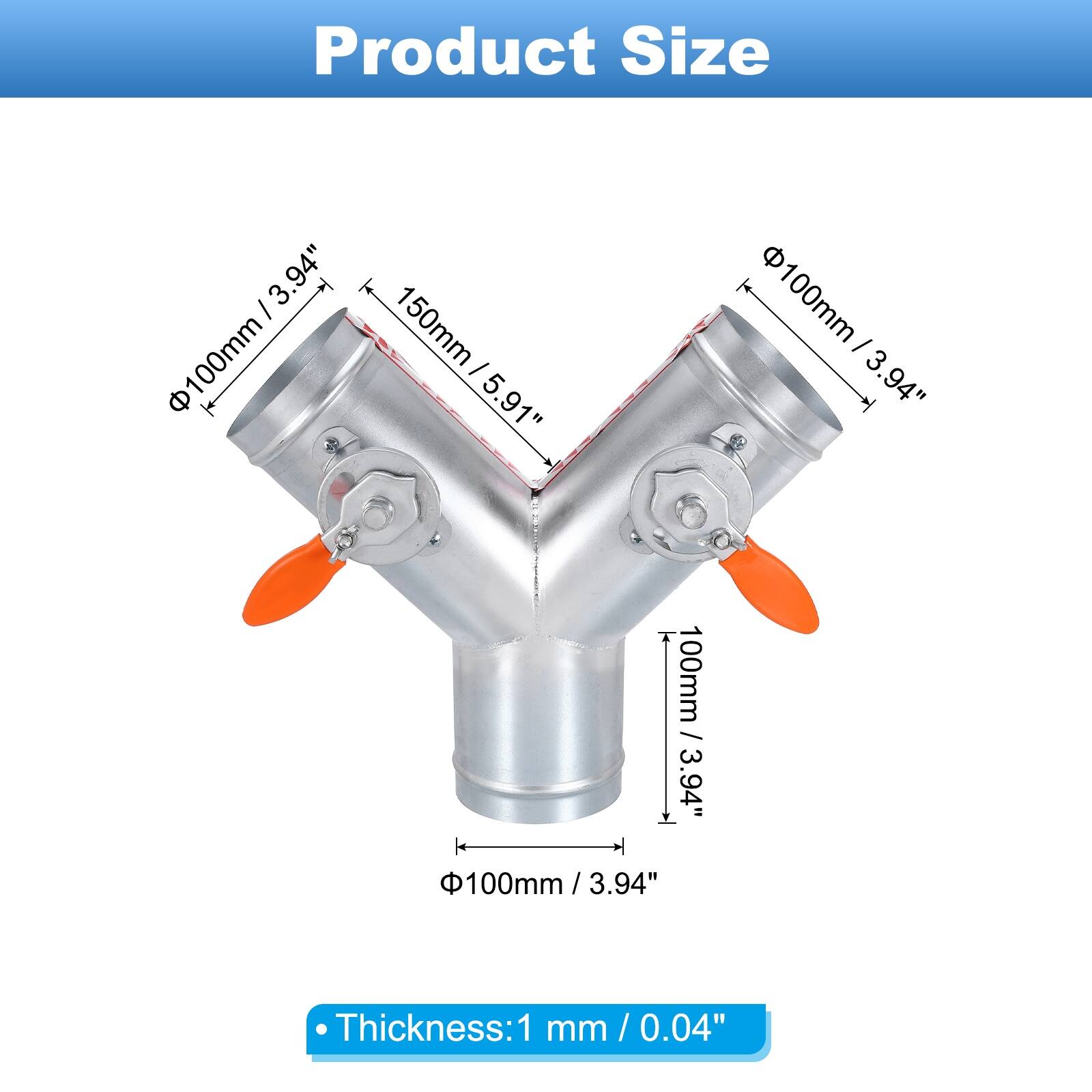 Product Size:  
- Diameter: 100mm / 3.94"  
- Height: 150mm / 5.91"  
- Thickness: 1mm / 0.04"