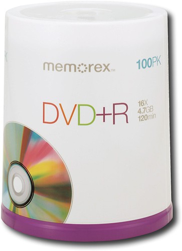  Memorex - 100-Pack 16x DVD+R Disc Spindle