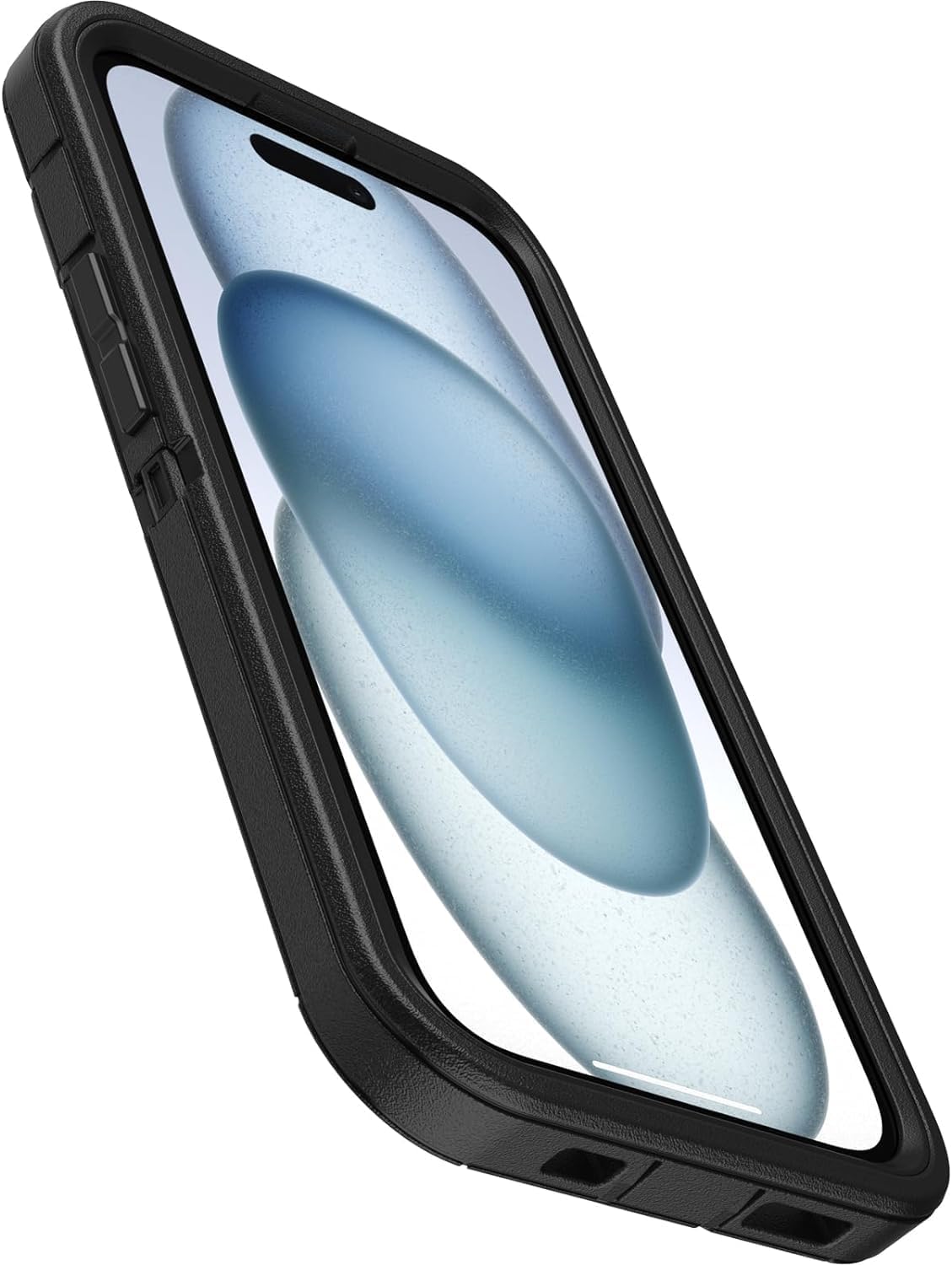 Angle. OtterBox - OtterBox - Defender Series Hard Shell For Apple iPhone 15, Apple iPhone 14, And Apple iPhone 13 - Black - Black.